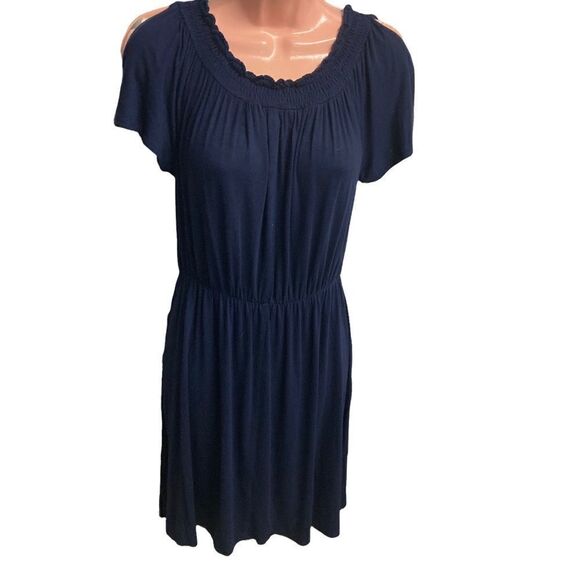 MAURICES Women’s Cold Shoulder Dress Blue Size Medium - Picture 1 of 7